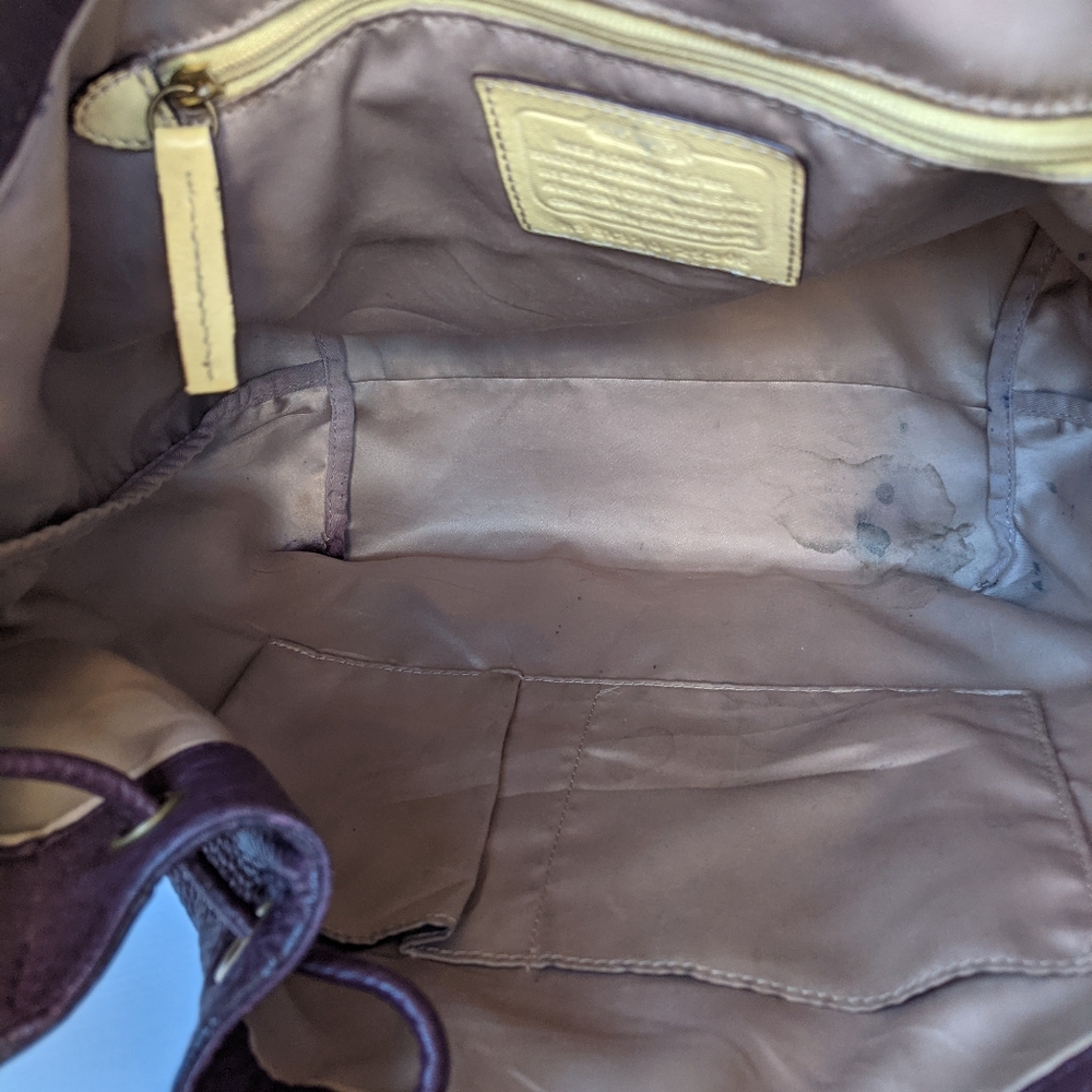 Coach Dark Brown Pebbled Leather Drawstring Hobo with Gold Hardware - Picture 9 of 11